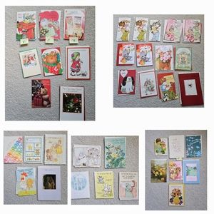 BRAND NEW 72 VINTAGE ASSORTED GREETING CARDS W/ ENVELOPES FROM 1960's to 1980's